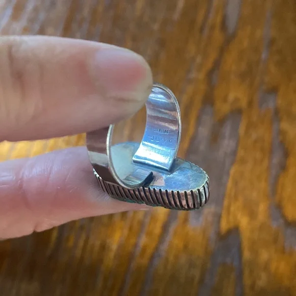 Turquoise Ring *Signed J.Linkin 925 - Picture 4 of 4